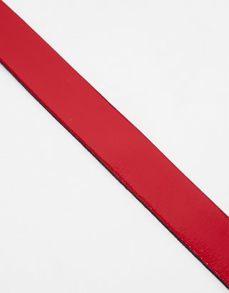A Question Of ASOS Smart Belt In Red Patent Leather