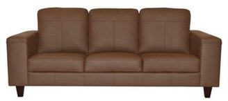 Ben de Lisi Home Large brown leather 'Cara' sofa with dark wood feet