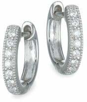 Jude Frances Classic Diamond & 18K White Gold Huggie Hoop Earrings/0.5"