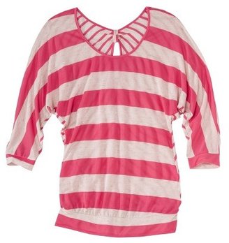 Junior's Bow Back Striped Top