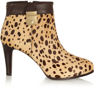 Tory Burch Priscilla leopard-print calf hair boots