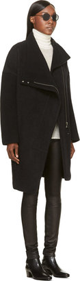 Helmut Lang Black Oversized Wool Coat