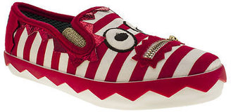 Irregular Choice Iced By Stripey Mikey Womens White Red Fabric Trainers