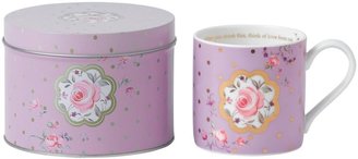 Royal Albert Rose confetti mug in a tin