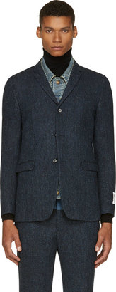 Miharayasuhiro Navy Tweed & Denim Jacket Dickie Blazer
