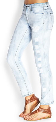 Forever 21 Distressed Straight-Leg Jeans