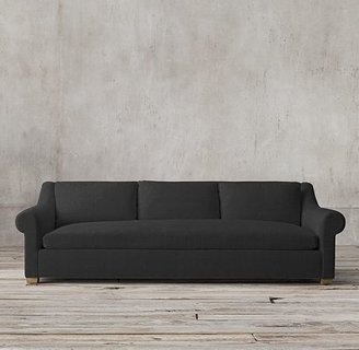 Restoration Hardware 9' Belgian Roll Arm Upholstered Sofa