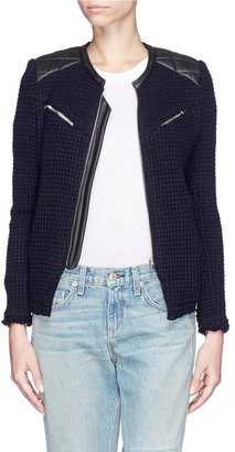 IRO 'Ceylona' quilted leather waffle knit jacket