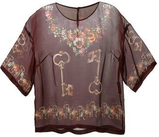 Dolce & Gabbana sheer floral blouse