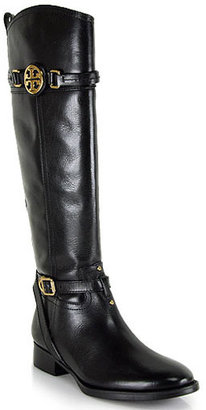 Tory Burch Calista - Black Leather Riding Boot