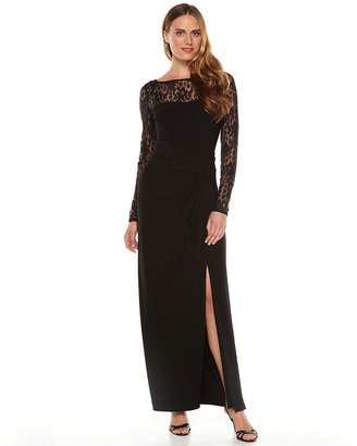Chaps Mixed-Media Evening Gown - Women's