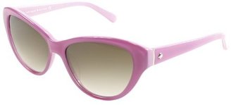 Kate Spade Della FE7 Pink Plastic Cat Eye Sunglasses Grey Gradient Lens