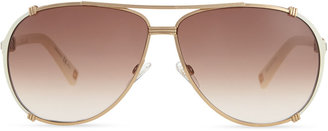 Christian Dior Chicago Crystal Aviator Sunglasses, Rose Golden/Violet