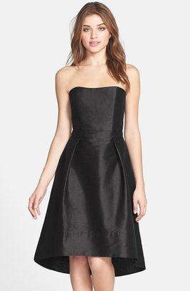 Alfred Sung Strapless High/Low Dupioni Dress