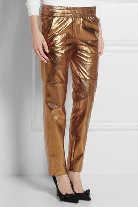 Isabel Marant Becka metallic leather tapered pants