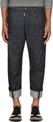 DSquared 1090 Dsquared2 Indigo Cropped Workwear Jeans