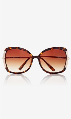 Express Oversized Metal Accent Square Sunglasses