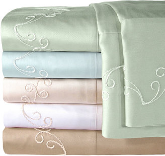 American Heritage 300tc Egyptian Cotton Sateen Embroidered Scroll Sheet Set