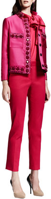 Lanvin Crystal-Embellished Duchesse Jacket, Pink
