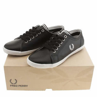 Fred Perry womens black & white kingston leather trainers