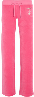 Juicy Couture Chandelier embellished velour track pants
