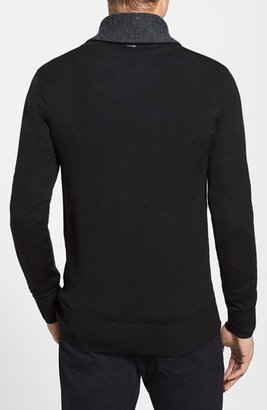 Antony Morato Extra Trim Fit Wool Blend Shawl Collar Sweater