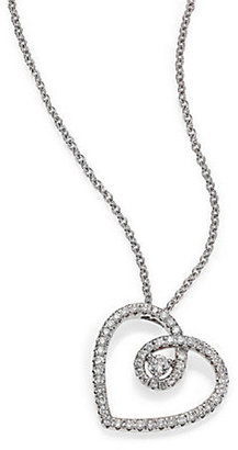 Classic Diamond & 18K White Gold Heart Pendant Necklace