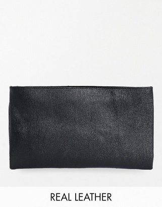 ASOS Leather Triple Zip Clutch Bag