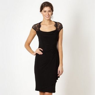 Debut Black lace shoulder dress