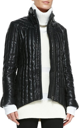 Helmut Lang Leather Puffer Jacket