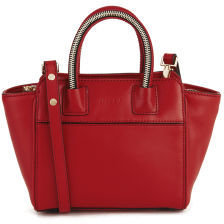 Milly Logan Zip Mini Leather Tote Bag - Red