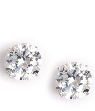 Lord & Taylor Platinum-Plated Cubic Zirconia Stud Earrings