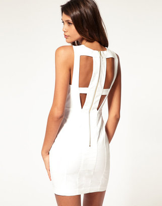 ASOS Cut Out Body-Conscious Dress with Mesh Insert