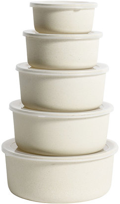 Nordal - Bamboo Storage Containers - Set of 5 - Cream