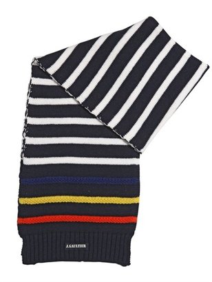 Junior Gaultier Striped Cotton Knit Scarf