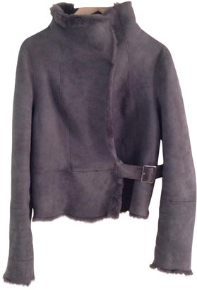 NON SIGNÉ / UNSIGNED Grey Fur Coat
