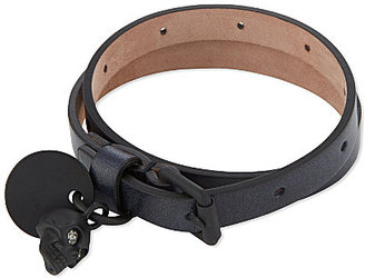 Alexander McQueen Skull leather wrap bracelet