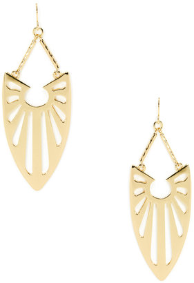 Leslie Danzis Gold Cutout Geometric Drop Earrings