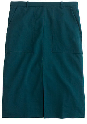 J.Crew Petite patch pocket skirt in stretch wool