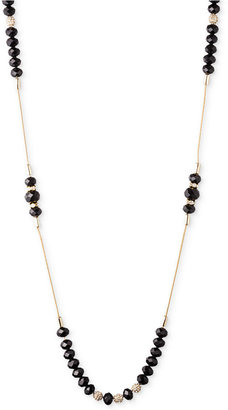 Nine West Gold-Tone Jet Black Strand Necklace