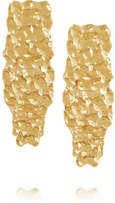 Fendi Textured gold-plated earrings