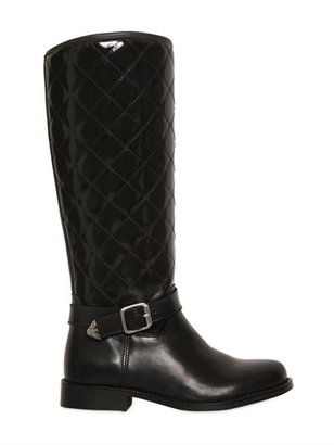 Armani Junior Leather And Patent Boots