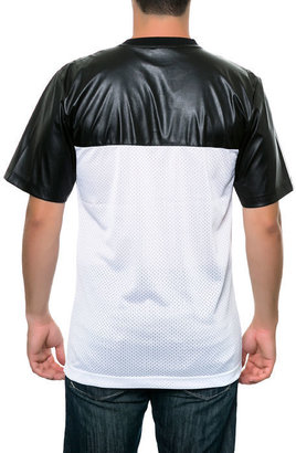 Square Zero SquareZero Faux Leather Short sleeve T-shirt with Print & Embroidery Patch