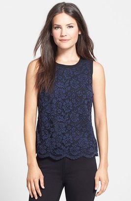 Vince Camuto Lace Overlay Shell (Regular & Petite)