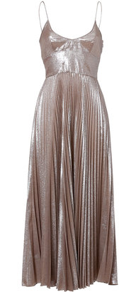 Rochas Silk Blend Pleated Dress in Silver