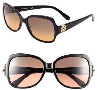 Tory Burch 'Glam' 57mm Logo Hinge Sunglasses
