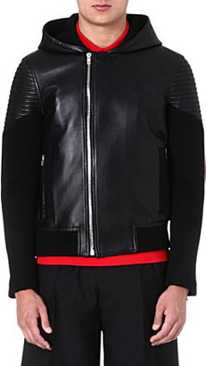 Givenchy Hooded leather bomber jacket