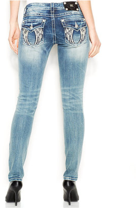 Miss Me Rhinestone Wing Skinny Jeans