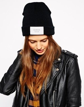 ASOS Beanie With No Brand Needed Label - black