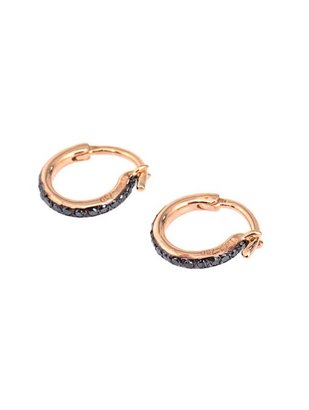 Ileana Makri Black diamond & rose-gold earrings